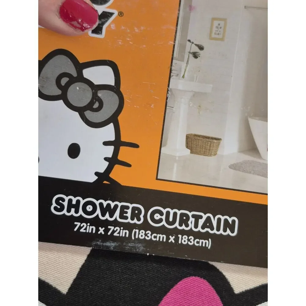 💥 Hello Kitty Shower Curtain Halloween 72 X 72 Witch Sanrio 2024 New (A2)